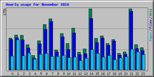 Hourly usage for November 2016
